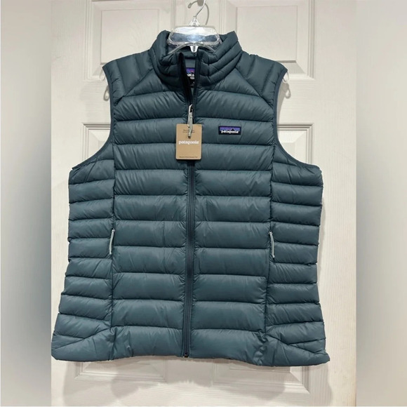 Patagonia Women's S Small Down Sweater Vest Puffer Puff Nouveau Green Grey NWT - Picture 1 of 8